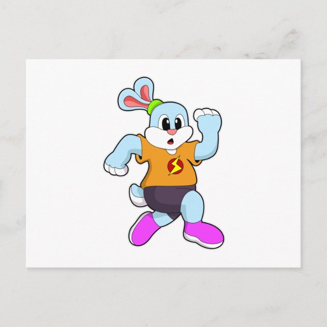 Rabbit at Running Postcard (Front)