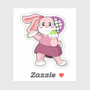 Rabbit at Tennis with Tennis racket