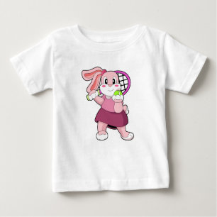 Rabbit at Tennis with Tennis racket Baby T-Shirt