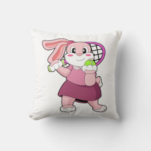 Rabbit at Tennis with Tennis racket Cushion