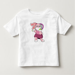 Rabbit at Tennis with Tennis racket Toddler T-Shirt