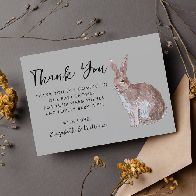 Rabbit Baby Shower Thank You Card (Creator Uploaded)