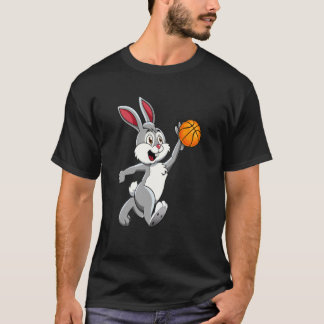 Rabbit Basketball Dunk Happy Easter Day Boys Men S T-Shirt