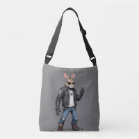 Rabbit Biker Rebel in Leather Jacket Cool Style