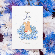 Rabbit birth announcement flower