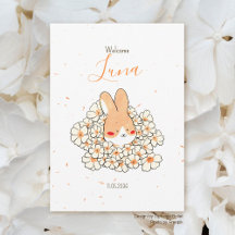 Rabbit birth announcement flower