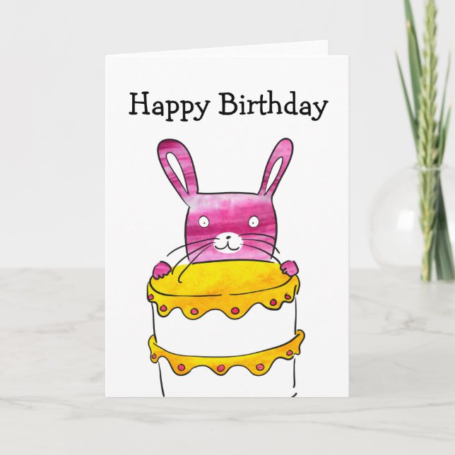 Rabbit birthday card (Front)