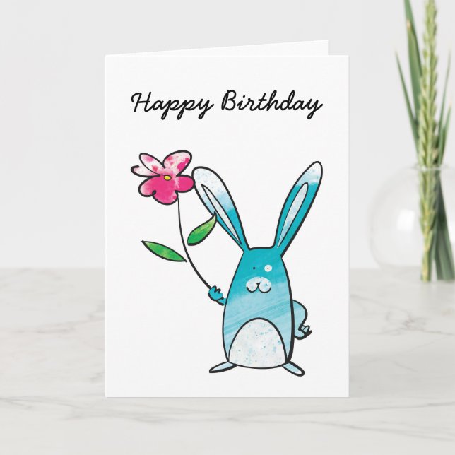 Rabbit Birthday Card (Front)