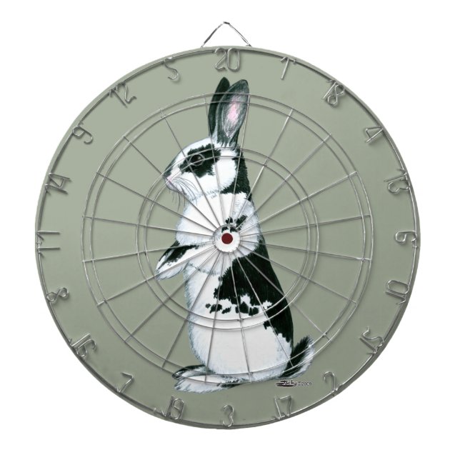 Rabbit:  Black and White Dartboard (Front)