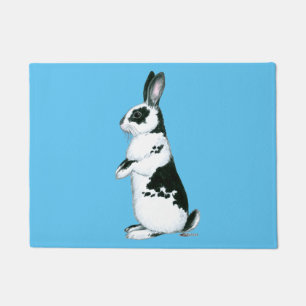 Rabbit: Black and White Doormat