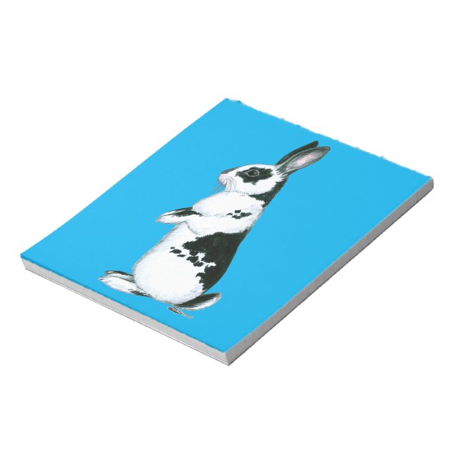 Rabbit:  Black and White Notepad (Rotated)
