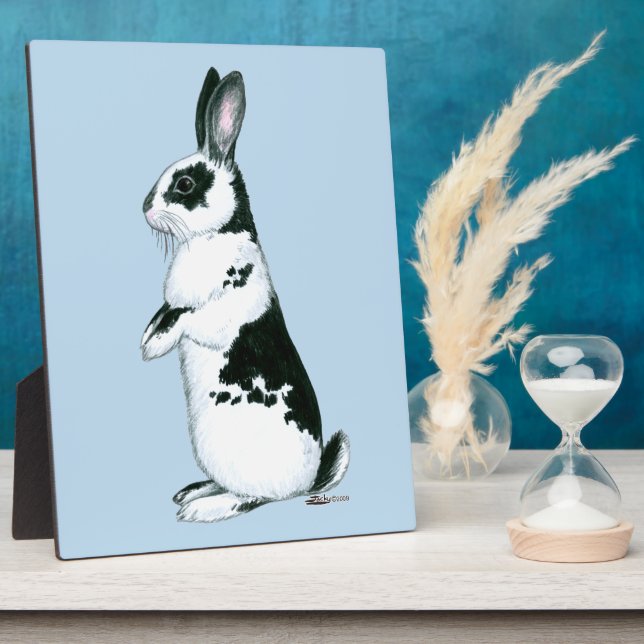 Rabbit:  Black and White Plaque (Side)