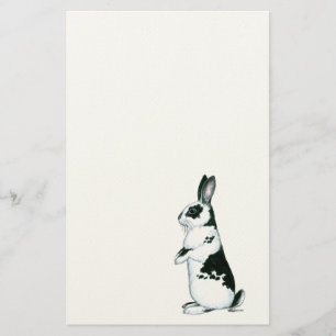 Rabbit: Black and White Stationery