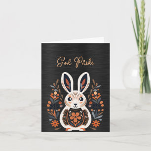 Rabbit Black White God Påske Card