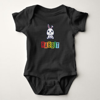 Rabbit blk baby bodysuit
