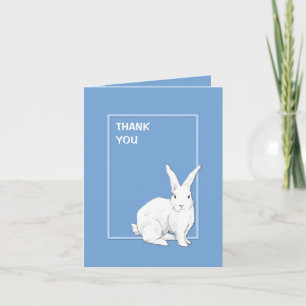 Rabbit Blue Thank You Note Card