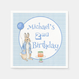 Rabbit Blue Two Second 2 Birthday Party Napkin
