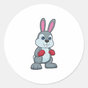 Rabbit Boxing Boxer Boxing gloves Classic Round Sticker