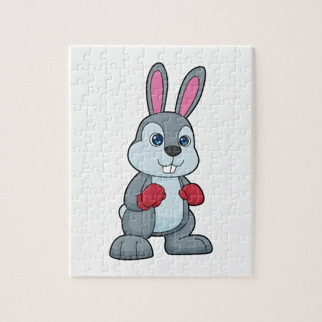 Rabbit Boxing Boxer Boxing gloves Jigsaw Puzzle (Vertical)