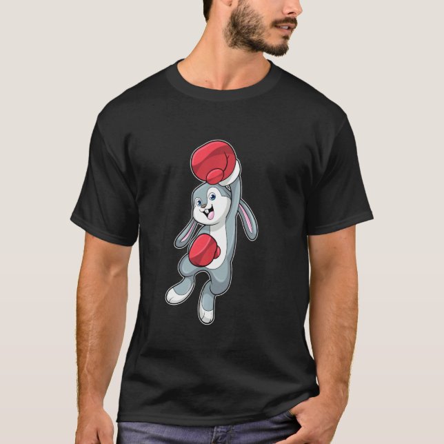 Rabbit Boxing Boxer Boxing Gloves T-Shirt (Front)