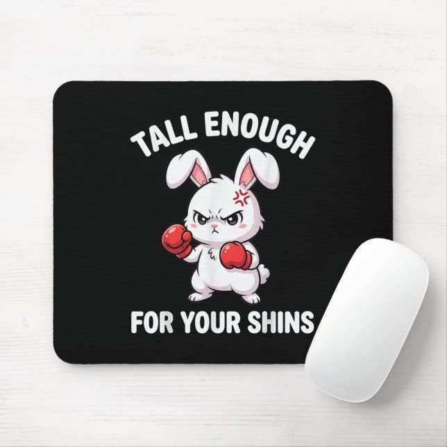 Rabbit Boxing Tall Enough for Your Shins Funny Mouse Pad (With Mouse)