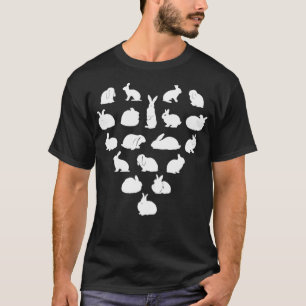 Rabbit Breeds Heart Rabbit Lover  T-Shirt