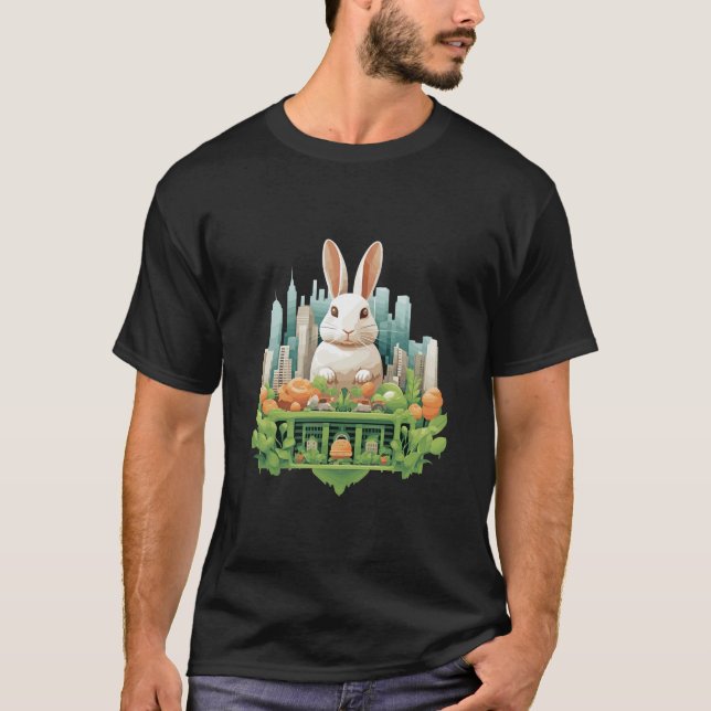 Rabbit Bunny Animal Beauty Nature City Discovery T-Shirt (Front)