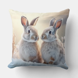 Rabbit Bunny Animal Wildlife Wilderness Colourful Cushion