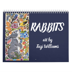 Rabbit Bunny Art Calendar Any Year Tuzi Williams