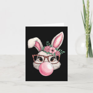 Rabbit Bunny Blowing Bubble Easter Day Cute Women Card