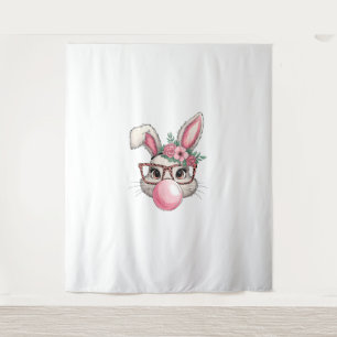Rabbit Bunny Blowing Bubble Easter Day Cute Women  Tapestry