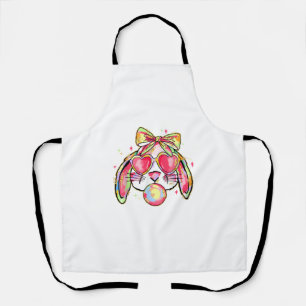 Rabbit Bunny Blowing Bubble Gum Easter Day Coquett Apron