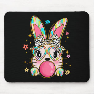 Rabbit Bunny Blowing Bubble Gum Easter Day Coquett Mouse Pad