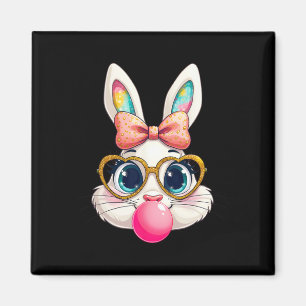 Rabbit Bunny Blowing Bubble Gum Easter Day Cute 1  Magnet