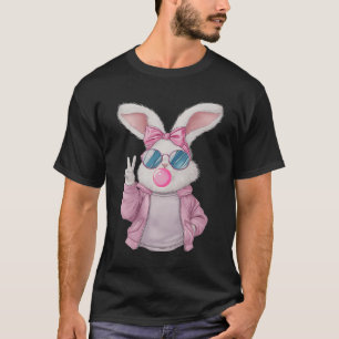 Rabbit Bunny Blowing Bubble Gum Easter Day Cute Gi T-Shirt