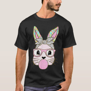 Rabbit Bunny Blowing Bubble Gum Easter Day Cute T-Shirt