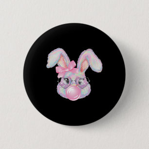 Rabbit Bunny Blowing Bubble Happy Easter Cute Bunn 6 Cm Round Badge