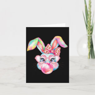 Rabbit Bunny Blowing Bubble Happy Easter Cute Bunn Card