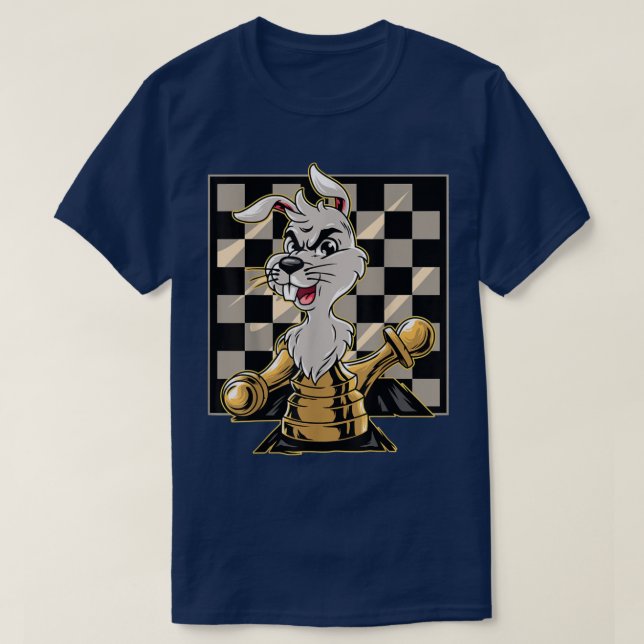 Rabbit Bunny Chess  T-Shirt (Design Front)