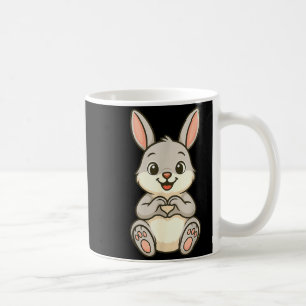 Rabbit Bunny Doing Heart With Hands Valentines Day Coffee Mug