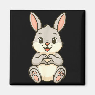 Rabbit Bunny Doing Heart With Hands Valentines Day Magnet