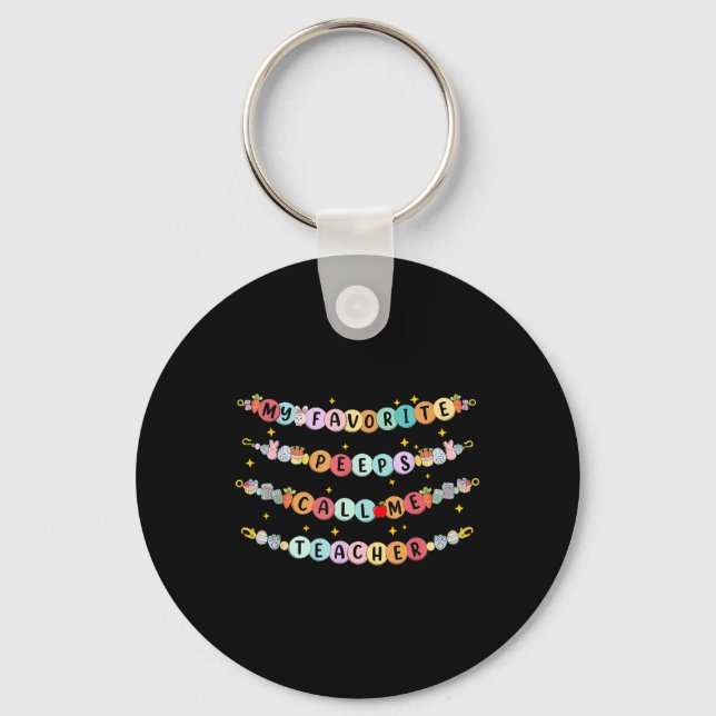 Rabbit Bunny Easter Day Bracelet Eggs Teacher Teac Key Ring (Front)