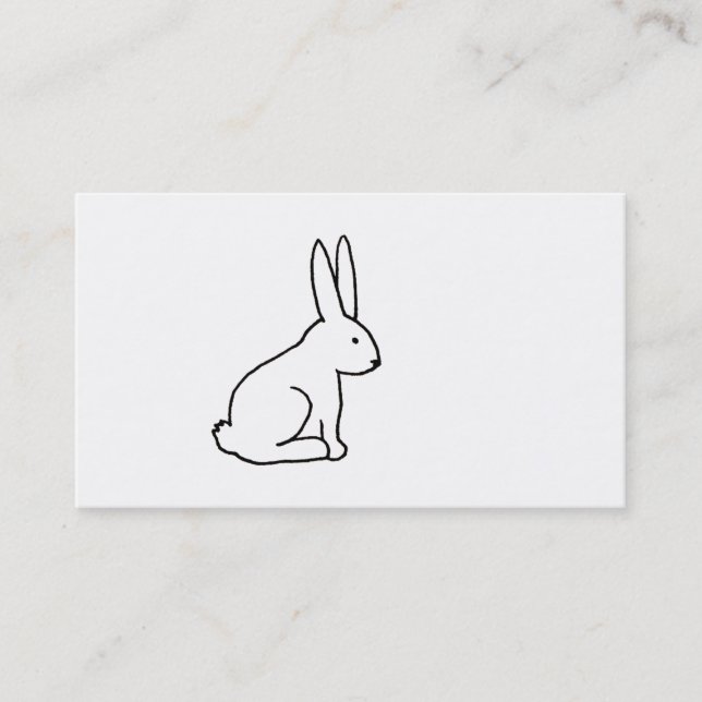 Rabbit bunny fun simple graphic symbol logo art business card (Front)