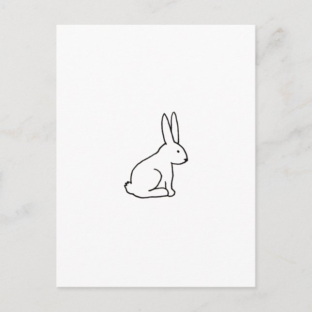 Rabbit bunny fun simple graphic symbol logo art postcard (Front)