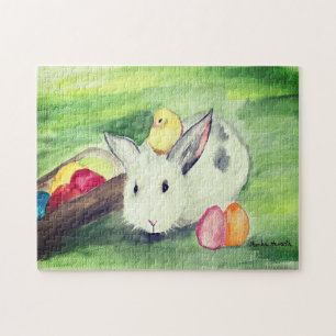 Rabbit Bunny Hare Easter Animal Wildlife Cute Egg  Jigsaw Puzzle