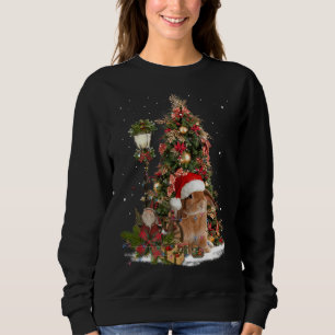 Rabbit Bunny Santa Tree Lights Dwarf Lop Eared Chr Sweatshirt