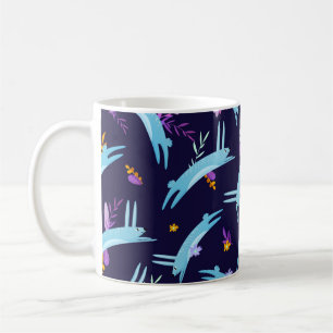 Rabbit bunny seamless pattern in cartoon style. Fu Coffee Mug