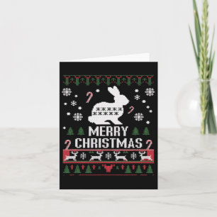 Rabbit Bunny Ugly For Christmas Card