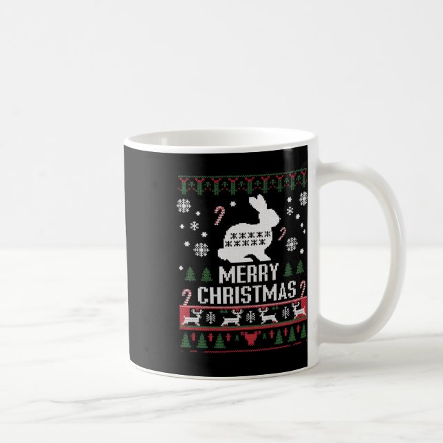 Rabbit Bunny Ugly For Christmas  Coffee Mug (Right)