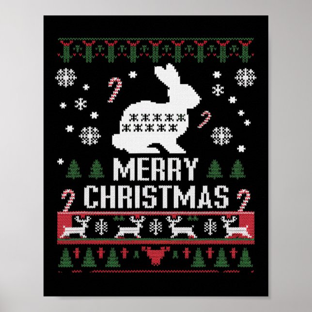 Rabbit Bunny Ugly For Christmas  Poster (Front)
